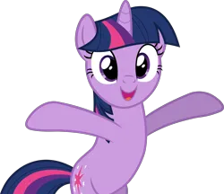 Size: 4785x4126 | Tagged: safe, artist:firlin123, twilight sparkle, pony, unicorn, sweet and elite, absurd resolution, bipedal, cute, female, image, mare, open mouth, simple background, smiling, solo, spread hooves, svg, transparent background, twiabetes, unicorn twilight, vector