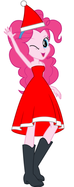 Size: 1424x3569 | Tagged: safe, artist:cartoonmasterv3, derpibooru import, pinkie pie, human, equestria girls, g4, advent calendar, christmas, christmas 2024, clothes, costume, female, hat, holiday, humanized, image, png, santa claus, santa costume, santa hat, simple background, solo, transparent background