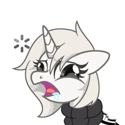 Size: 2048x2048 | Tagged: safe, artist:凝安, derpibooru import, oc, oc:零洛, unofficial characters only, pony, unicorn, drool, horn, image, open mouth, png, x.exe stopped working