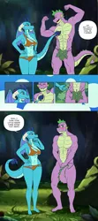 Size: 2003x4500 | Tagged: suggestive, artist:pia-sama, derpibooru import, princess ember, spike, anthro, g4, comic, image, implied erection, implied penis, implied small penis, png