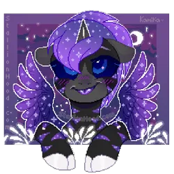 Size: 600x600 | Tagged: suggestive, derpibooru import, oc, oc:prince tahranu, oc:thu, unofficial characters only, alicorn, ahegao, digital art, image, open mouth, pixel art, png, silly face, solo, tongue out