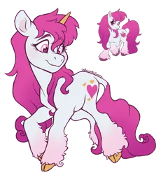 Size: 1051x1141 | Tagged: safe, artist:caffeinatedcarny, derpibooru import, sweetheart, pony, unicorn, g1, my little pony tales, cloven hooves, colored hooves, gradient hooves, gradient mane, hooves, horn, horn runes, image, leonine tail, png, redesign, simple background, solo, species swap, tail, transparent background, unshorn fetlocks