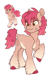 Size: 873x1249 | Tagged: safe, artist:caffeinatedcarny, derpibooru import, patch (g1), earth pony, pony, g1, my little pony tales, bandage, coat markings, colored hooves, gradient hooves, gradient mane, hooves, image, png, redesign, simple background, solo, torn ear, transparent background, unshorn fetlocks