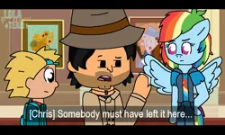 Size: 1000x600 | Tagged: safe, artist:noi kincade, derpibooru import, rainbow dash, anthro, human, pegasus, g4, arnold shortman, chris mclean, detective, female, hey arnold, image, male, png, total drama