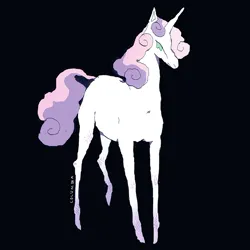 Size: 900x900 | Tagged: safe, artist:kolumbula, derpibooru import, sweetie belle, pony, unicorn, g4, black background, female, full body, horn, image, mare, png, simple background