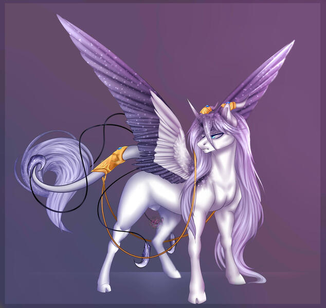 Size: 1280x1212 | Tagged: safe, artist:charlotte38, derpibooru import, oc, unofficial characters only, alicorn, pony, alicorn oc, horn, image, jpeg, leonine tail, male, nudity, sheath, solo, stallion, tail, wings