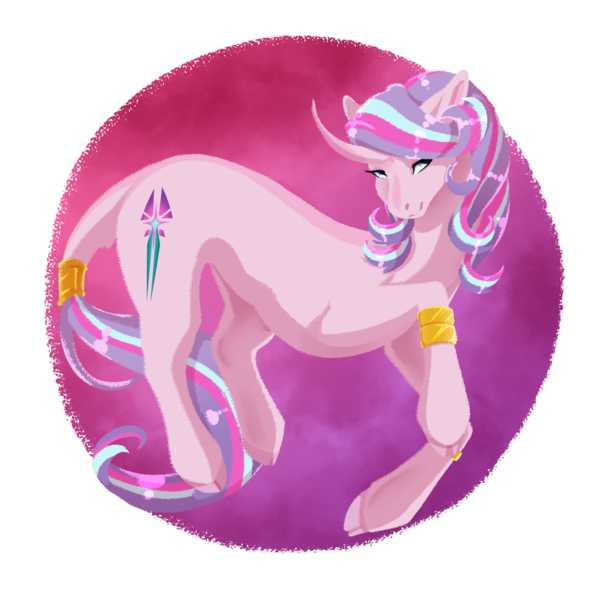 Size: 2000x2000 | Tagged: safe, artist:oneiria-fylakas, derpibooru import, starlight glimmer, classical unicorn, pony, unicorn, g4, alternate cutie mark, bracelet, cloven hooves, curved horn, horn, image, jewelry, leonine tail, png, solo, unshorn fetlocks