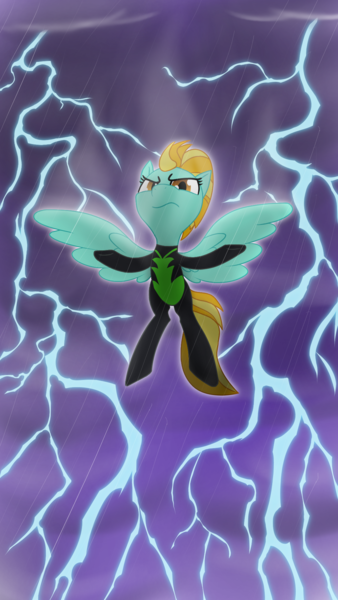 Size: 1080x1920 | Tagged: safe, artist:agreylongma, derpibooru import, lightning dust, pegasus, pony, g4, flying, image, lightning, png, storm