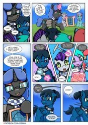 Size: 2480x3508 | Tagged: safe, artist:dsana, derpibooru import, oc, oc:blue candy, oc:bolt thundercloud, oc:hornwort, oc:lullaby dusk, oc:minty mint, earth pony, pegasus, pony, unicorn, comic:a storm's lullaby, colt, female, filly, foal, horn, image, male, mare, png