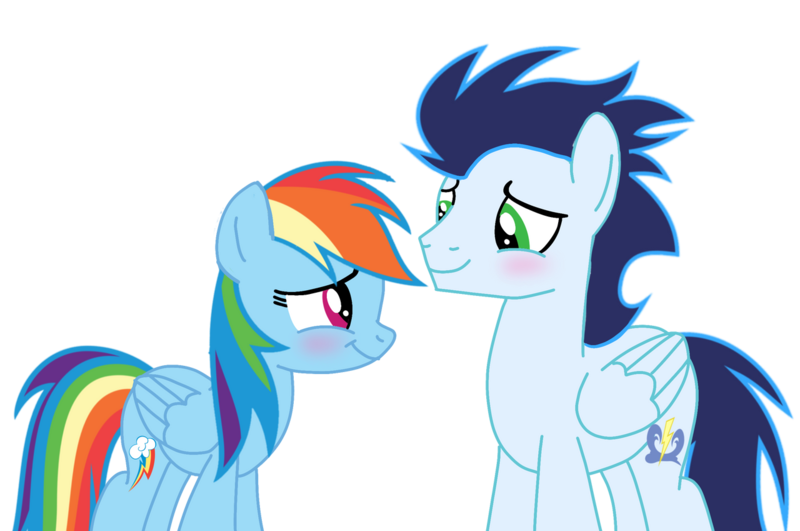 Size: 1280x849 | Tagged: safe, artist:soarindasher10, derpibooru import, rainbow dash, soarin', pegasus, pony, g4, duo, female, image, male, mare, png, shipping, simple background, soarindash, stallion, straight, transparent background