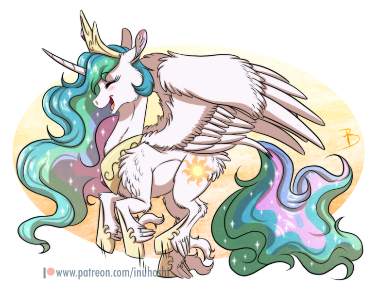 Size: 1704x1307 | Tagged: safe, artist:inuhoshi-to-darkpen, derpibooru import, princess celestia, alicorn, classical unicorn, pony, unicorn, g4, horse play, chest fluff, cloven hooves, crown, cute, cutelestia, ethereal mane, eyes closed, feathered fetlocks, female, fluffy, happy, horn, image, jewelry, leonine tail, mare, my little pony, open mouth, png, prancelestia, prancing, regalia, simple background, solo, tail, transparent background, unshorn fetlocks