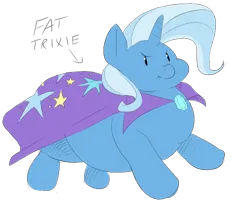 Size: 500x428 | Tagged: safe, artist:polofastter, artist:sirmasterdufel, derpibooru import, trixie, pony, unicorn, g4, chibi, fat, female, horn, image, mare, png, simple background, sketch, solo, the great and bountiful trixie, transparent background