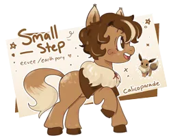 Size: 1578x1277 | Tagged: safe, artist:calicoparade, derpibooru import, oc, unofficial characters only, earth pony, eevee, image, png, pokémon