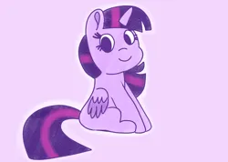 Size: 2048x1459 | Tagged: safe, artist:starflowerpony, derpibooru import, twilight sparkle, twilight sparkle (alicorn), alicorn, pony, g4, female, image, looking at you, mare, png, sitting, smiling, smiling at you