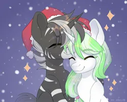 Size: 2048x1638 | Tagged: safe, artist:shelti, ponerpics import, oc, unofficial characters only, pony, christmas, eyes closed, female, holiday, image, jpeg, male, mare, stallion