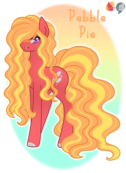 Size: 1275x1750 | Tagged: safe, artist:ocean-drop, derpibooru import, oc, oc:pebble pie, unofficial characters only, earth pony, pony, female, freckles, image, jpeg, long mane, long tail, mare, offspring, parent:big macintosh, parent:marble pie, parents:marblemac, solo, tail