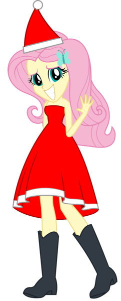 Size: 1436x3566 | Tagged: safe, artist:cartoonmasterv3, derpibooru import, fluttershy, human, equestria girls, g4, advent calendar, christmas, christmas 2024, clothes, costume, hat, holiday, image, png, santa claus, santa costume, santa hat, solo