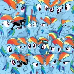 Size: 1440x1440 | Tagged: safe, artist:disxordance, derpibooru import, rainbow dash, g4, dashstorm, image, jpeg, multeity