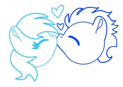 Size: 2774x1976 | Tagged: safe, artist:starflowerpony, derpibooru import, rainbow dash, soarin', pegasus, pony, g4, eyes closed, female, image, kiss on the lips, kissing, male, mare, png, shipping, sketch, soarindash, stallion, straight