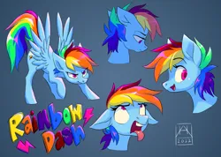 Size: 1024x730 | Tagged: safe, artist:bluefeathercat, derpibooru import, rainbow dash, pegasus, pony, g4, emotes, female, floppy ears, image, majestic as fuck, mare, png, solo, tongue out