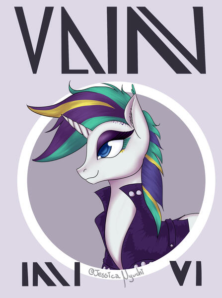 Size: 2013x2700 | Tagged: safe, artist:jessicanyuchi, derpibooru import, rarity, pony, unicorn, g4, it isn't the mane thing about you, alternate hairstyle, fashion, female, horn, image, jpeg, magazine cover, magazine cover rarity, mare, my little pony, punk, raripunk, solo, vain, written equestrian