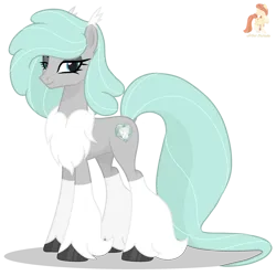 Size: 2154x2154 | Tagged: safe, artist:r4hucksake, derpibooru import, oc, oc:permafrost, unofficial characters only, original species, pony, base used, chest fluff, concave belly, ear tufts, eyeshadow, female, fluffy, image, long tail, looking at you, makeup, mare, png, simple background, slender, smiling, smiling at you, solo, story included, tail, tall, thin, transparent background, unshorn fetlocks