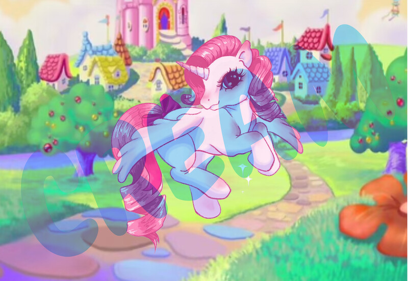 Size: 2420x1668 | Tagged: safe, artist:such_cream, derpibooru import, pinkie pie, oc, unofficial characters only, alicorn, pegasus, unicorn, g3, g4, alicorn oc, alicornified, bow, curly hair, curly mane, curly tail, cute, flying, hair bow, horn, image, jpeg, obtrusive watermark, pink coat, pink hair, pink pony, pinkamena diane pie, princess pinkie pie, race swap, solo, tail, watermark, wings