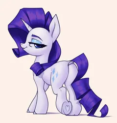 Size: 2200x2300 | Tagged: safe, artist:aquaticvibes, derpibooru import, rarity, pony, unicorn, g4, butt, hoof heart, horn, image, looking at you, looking back, looking back at you, plot, png, solo, underhoof