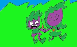 Size: 622x376 | Tagged: safe, artist:alexarts, spike, human, equestria girls, barb, boots, burning, female, grass, green hair, hands on fire, holding hands, humanized, image, it burns burns burns, male, png, purple skin, rule 63, self ponidox, selfcest, shipping, shoes, sky, smoke, spikebarb, straight