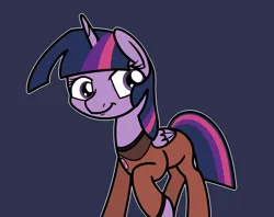 Size: 2048x1622 | Tagged: safe, artist:ewoudcponies, derpibooru import, twilight sparkle, twilight sparkle (alicorn), alicorn, pony, g4, blue background, clothes, dark blue background, female, image, mare, outline, png, raised hoof, simple background, solo, uniform, white outline