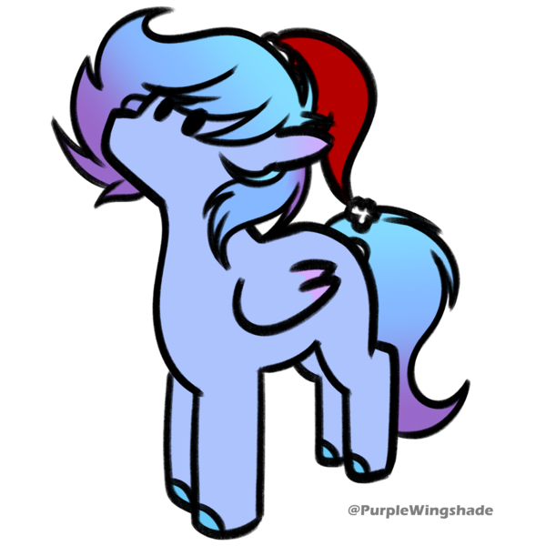 Size: 3000x3000 | Tagged: safe, artist:purple wingshade, derpibooru import, oc, oc:crystal cloud, unofficial characters only, pegasus, pony, christmas, female, hat, holiday, image, mare, png, santa hat, solo