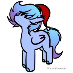 Size: 3000x3000 | Tagged: safe, artist:purple wingshade, derpibooru import, oc, oc:crystal cloud, unofficial characters only, pegasus, pony, christmas, female, hat, holiday, image, mare, png, santa hat, solo