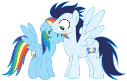 Size: 750x479 | Tagged: safe, artist:soarindasher10, derpibooru import, rainbow dash, soarin', pegasus, pony, g4, female, image, male, mare, png, shipping, simple background, soarindash, stallion, straight, transparent background