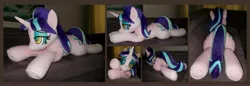 Size: 4720x1616 | Tagged: safe, artist:calusariac, derpibooru import, starlight glimmer, pony, g4, hypno eyes, image, irl, jpeg, life size, photo, plushie, solo