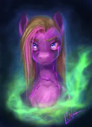 Size: 1600x2203 | Tagged: safe, artist:lina, derpibooru import, radiance, oc, oc:svidetell, unofficial characters only, g4, bust, image, looking at you, png, portrait, power ponies, smoke, vein