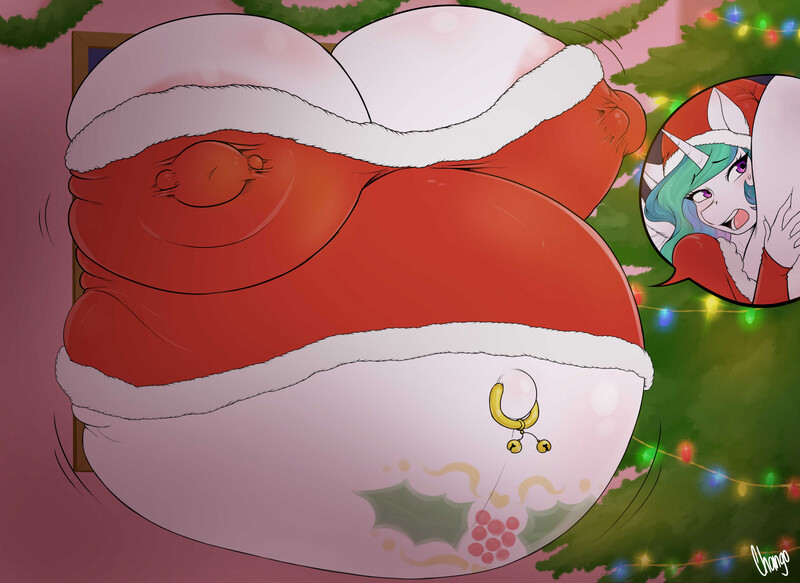 Size: 2248x1639 | Tagged: questionable, artist:chango-tan, derpibooru import, princess celestia, anthro, g4, belly, belly button, belly piercing, big belly, big breasts, breasts, christmas, christmas tree, erect nipples, hat, holiday, huge belly, huge breasts, hyper, hyper belly, hyper pregnancy, image, impossibly large belly, impossibly large breasts, jpeg, nipple outline, nipple piercing, nipples, nudity, piercing, pregnant, santa hat, stuck, tree