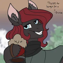 Size: 3000x3000 | Tagged: safe, artist:brainiac, derpibooru import, oc, oc:cerise, earth pony, pony, alcohol, beer, christmas, holiday, image, male, png, solo, stallion, text