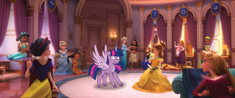 Size: 1280x535 | Tagged: safe, artist:twilightsparkle2011, derpibooru import, twilight sparkle, twilight sparkle (alicorn), alicorn, pony, g4, g5, my little pony: tell your tale, cinderella, disney, disney princess, elsa (frozen), female, g4 to g5, generation leap, image, moana, png, pocahontas, princess aurora, princess belle, princess jasmine, princess tiana, rapunzel, snow white, twilight sparkle meets the disney princesses