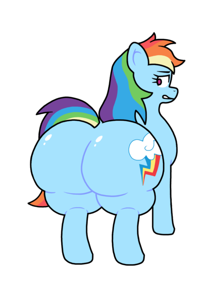 Size: 1387x1920 | Tagged: suggestive, artist:thesonofsam, derpibooru import, rainbow dash, pegasus, pony, g4, black outlines, butt, extra thicc, female, gritted teeth, huge butt, image, large butt, looking at self, looking back, mare, no pupils, outline, plot, png, rainbutt dash, rear view, simple background, solo, solo female, teeth, the ass was fat, thighs, thunder thighs, transparent background, white outline