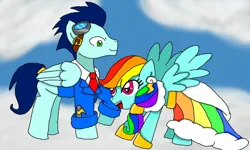 Size: 750x450 | Tagged: safe, artist:cartoonfan88, derpibooru import, rainbow dash, soarin', pegasus, pony, g4, female, image, jpeg, male, mare, marriage, shipping, soarindash, stallion, straight, wedding