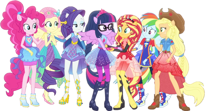 Size: 1540x834 | Tagged: safe, derpibooru import, edit, edited screencap, editor:pascalmulokozi2, screencap, applejack, fluttershy, pinkie pie, rainbow dash, rarity, sci-twi, sunset shimmer, twilight sparkle, human, equestria girls, g4, applejack's hat, background removed, clothes, cowboy hat, equestria girls specials, hat, image, mane six, my little pony equestria girls: forgotten friendship, not a vector, png, ponied up, rainbow power, simple background, smiling, transparent background, worried