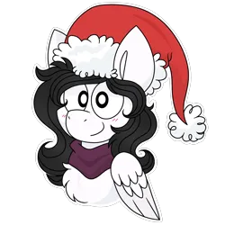 Size: 3000x3000 | Tagged: safe, artist:nordicgoat, derpibooru import, oc, oc:dream weaver, unofficial characters only, pony, blushing, bust, christmas, clothes, hat, holiday, image, long hair, male, png, portrait, santa hat, scarf, simple background, smiling, stallion, transparent background