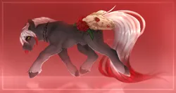 Size: 1280x680 | Tagged: semi-grimdark, artist:charlotte38, derpibooru import, oc, unofficial characters only, pony, barbed wire, blood, crying, image, male, nudity, png, sheath, skull, solo, stallion, tears of blood