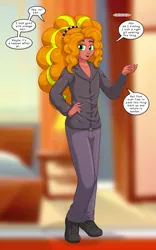 Size: 1250x2000 | Tagged: safe, artist:runningtoaster, derpibooru import, adagio dazzle, oc, unofficial characters only, human, equestria girls, g4, image, male, png, solo, speech bubble, transformation, transformation sequence, transgender transformation, wig