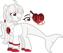 Size: 2192x1828 | Tagged: safe, artist:strawberry-spritz, derpibooru import, oc, oc:belial, unofficial characters only, dolphin, dolphin pony, original species, pony, ahoge, bangs, base used, clothes, colored hooves, commission, dolphin tail, eyelashes, hair tie, hooves, image, long mane, long mane male, male, male oc, mane tie, necktie, oc redesign, png, profile, red eyes, red hooves, sharp teeth, simple background, smiling, solo, stallion, stallion oc, straight mane, suit, tail, teeth, transparent background, turned head, white body, white coat, white mane, white tail