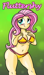 Size: 1883x3185 | Tagged: suggestive, artist:aleximusprime, derpibooru import, fluttershy, human, g4, belly, belly button, big breasts, blushing, bra, breasts, busty fluttershy, chubby, cleavage, clothes, curvy, female, flutterthighs, frilly underwear, humanized, image, light skin, lingerie, panties, pinup, png, pony coloring, sexy, socks, solo, solo female, thigh highs, thighs, thunder thighs, underboob, underwear, wide hips, yellow bra, yellow panties, yellow underwear