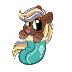 Size: 2048x2048 | Tagged: safe, artist:cupute, derpibooru import, earth pony, horse, pony, :p, big ears, blonde, blonde hair, blue hair, blue stripes, brown coat, cheap, chibi, christmas, christmas stocking, clothes, colored hooves, commission, ear fluff, eyebrows, eyeshadow, female, fluffy hair, gradient hooves, gradient muzzle, hair streaks, hair stripe, holiday, hooves, image, long hair, long mane, looking at you, makeup, mare, multicolored hair, multicolored mane, pink eyeshadow, pink hooves, png, shoes, simple background, solo, stripes, tennis racket, tied mane, tilly (wild manes), tongue out, transparent background, wild manes, ych result, yellow hair, yellow mane