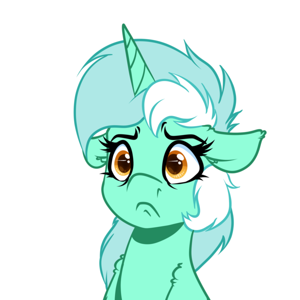 Size: 2449x2449 | Tagged: safe, artist:witchtaunter, derpibooru import, lyra heartstrings, pony, unicorn, g4, :c, female, floppy ears, frown, horn, image, lyra is not amused, mare, png, simple background, sitting, solo, transparent background, unamused