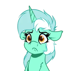 Size: 2449x2449 | Tagged: safe, artist:witchtaunter, derpibooru import, lyra heartstrings, pony, unicorn, g4, :c, female, floppy ears, frown, horn, image, lyra is not amused, mare, png, simple background, sitting, solo, transparent background, unamused