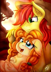 Size: 2059x2912 | Tagged: safe, artist:ebonyinkstone, derpibooru import, bright mac, pear butter, earth pony, pony, g4, the perfect pear, applejack's parents, brightbutter, cowboy hat, female, hat, husband and wife, image, jpeg, male, mare, my little pony, open mouth, shipping, signature, stallion, stetson, straight